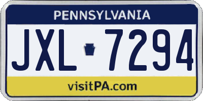 PA license plate JXL7294