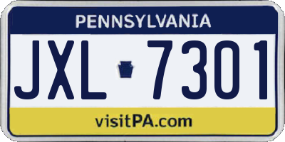 PA license plate JXL7301