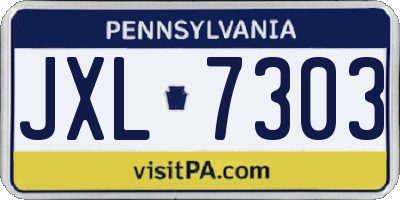 PA license plate JXL7303