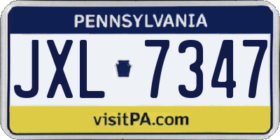 PA license plate JXL7347