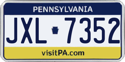 PA license plate JXL7352