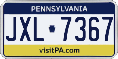 PA license plate JXL7367