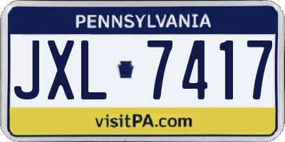PA license plate JXL7417