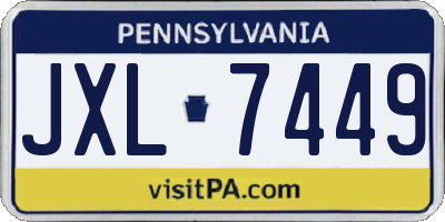 PA license plate JXL7449