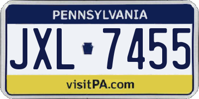 PA license plate JXL7455
