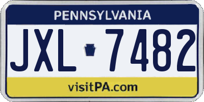 PA license plate JXL7482