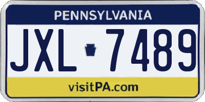 PA license plate JXL7489