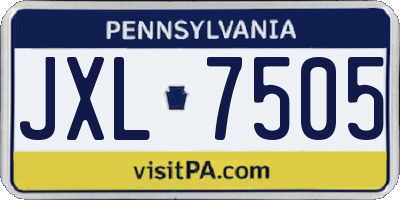 PA license plate JXL7505