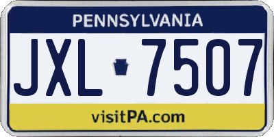 PA license plate JXL7507