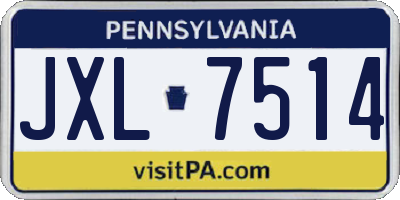 PA license plate JXL7514