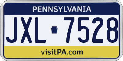 PA license plate JXL7528