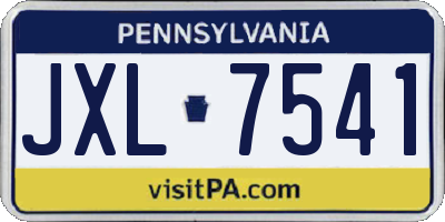 PA license plate JXL7541