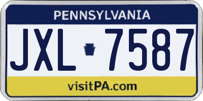 PA license plate JXL7587