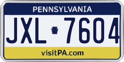 PA license plate JXL7604