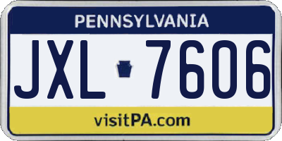 PA license plate JXL7606