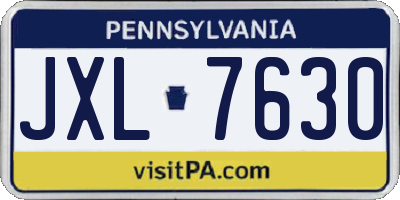 PA license plate JXL7630