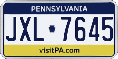 PA license plate JXL7645