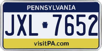 PA license plate JXL7652