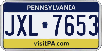 PA license plate JXL7653