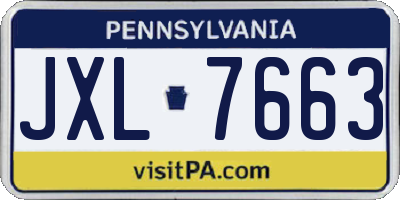 PA license plate JXL7663