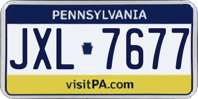 PA license plate JXL7677