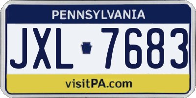 PA license plate JXL7683