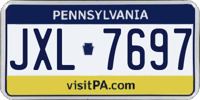 PA license plate JXL7697