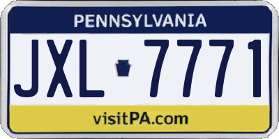 PA license plate JXL7771