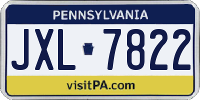 PA license plate JXL7822