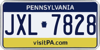 PA license plate JXL7828
