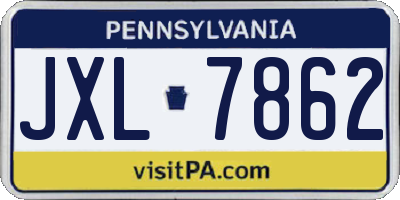 PA license plate JXL7862