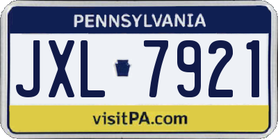 PA license plate JXL7921