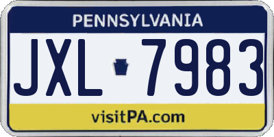 PA license plate JXL7983