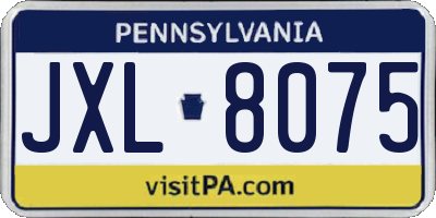 PA license plate JXL8075