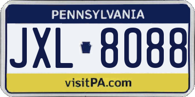PA license plate JXL8088