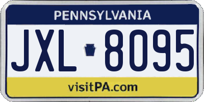 PA license plate JXL8095