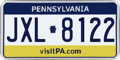 PA license plate JXL8122