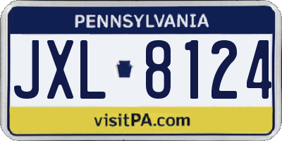 PA license plate JXL8124