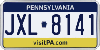 PA license plate JXL8141