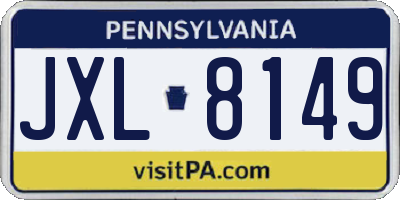 PA license plate JXL8149
