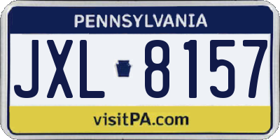 PA license plate JXL8157