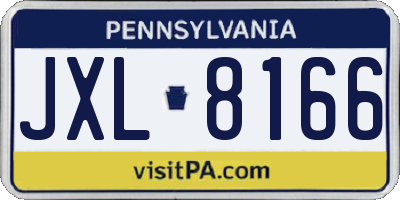 PA license plate JXL8166