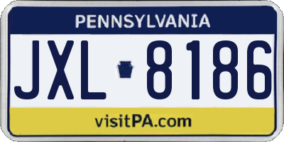 PA license plate JXL8186