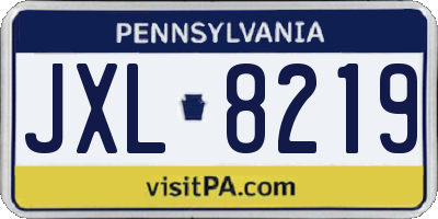 PA license plate JXL8219