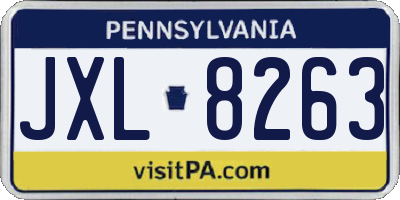 PA license plate JXL8263