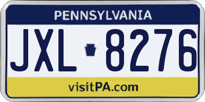 PA license plate JXL8276
