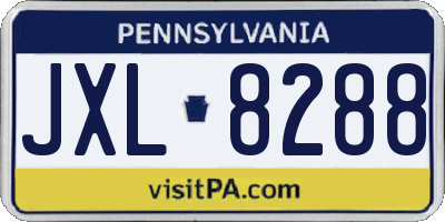 PA license plate JXL8288