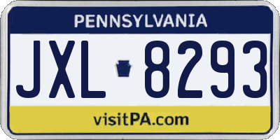 PA license plate JXL8293