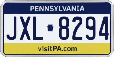 PA license plate JXL8294