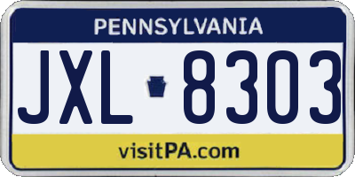 PA license plate JXL8303